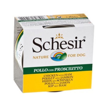 Schesir Dog σε Ζελέ με Φιλετάκια κοτόπουλο & ζαμπόν 150g Schesir Dog - 1