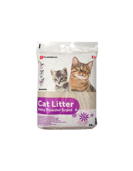 Flamingo Cat Litter Baby Powder Scent 15kg Flamingo - 1