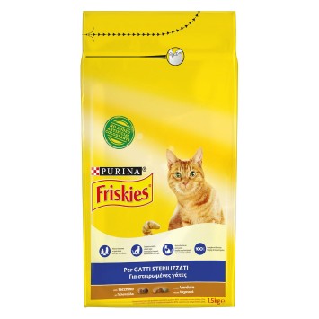 Friskies Adult Sterilised με Γαλοπούλα και Λαχανικά 1,5kg Friskies Cat - 1