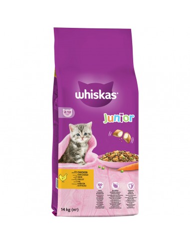 WHISKAS® Junior Πλήρης Ξηρή Τροφή Γάτας Γεμιστές Κροκέτες Κοτόπουλο και Γάλα 14kg WHISKAS® Junior Πλήρης Ξηρή Τροφή Γάτας Γεμιστές Κροκέτες Κοτόπουλο και Γάλα 14kg