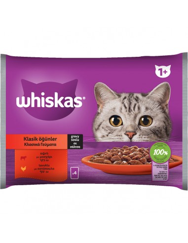 WHISKAS® Φακελάκι Adult Πλήρης Υγρή Τροφή Γάτας Επιλεγμένο Κρέας σε Σάλτσα 4x85g WHISKAS® Φακελάκι Adult Πλήρης Υγρή Τροφή Γάτας Επιλεγμένο Κρέας σε Σάλτσα 4x85g