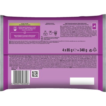 WHISKAS® PURE DELIGHT Adult Πλήρης Υγρή Τροφή Γάτας Επιλεγμένες Ποικιλίες σε Ζελέ Φακελάκι 4X85g Whiskas - 1