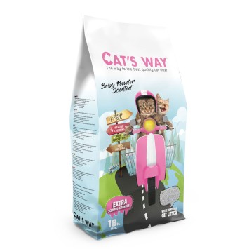 Cat's Way Άμμος Μπετονίτη με Άρωμα Πούδρας 18Lt Cat's Way - 1