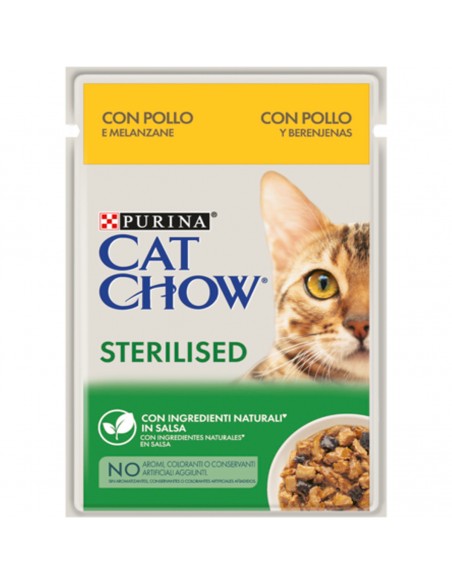 Purina Cat Chow Sterilised Κοτόπουλο & Μελιτζάνες σε Σάλτσα 85gr Purina Tonus Cat Chow - 1