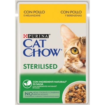 Purina Cat Chow Sterilised Κοτόπουλο & Μελιτζάνες σε Σάλτσα 85gr Purina Tonus Cat Chow - 1