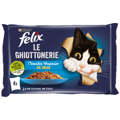 Felix Πολυσυσκευασία με Σολομό & Τόνο σε ζελέ 4x85g Purina Felix - 1