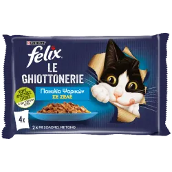 Felix Πολυσυσκευασία με Σολομό & Τόνο σε ζελέ 4x85g Purina Felix - 1