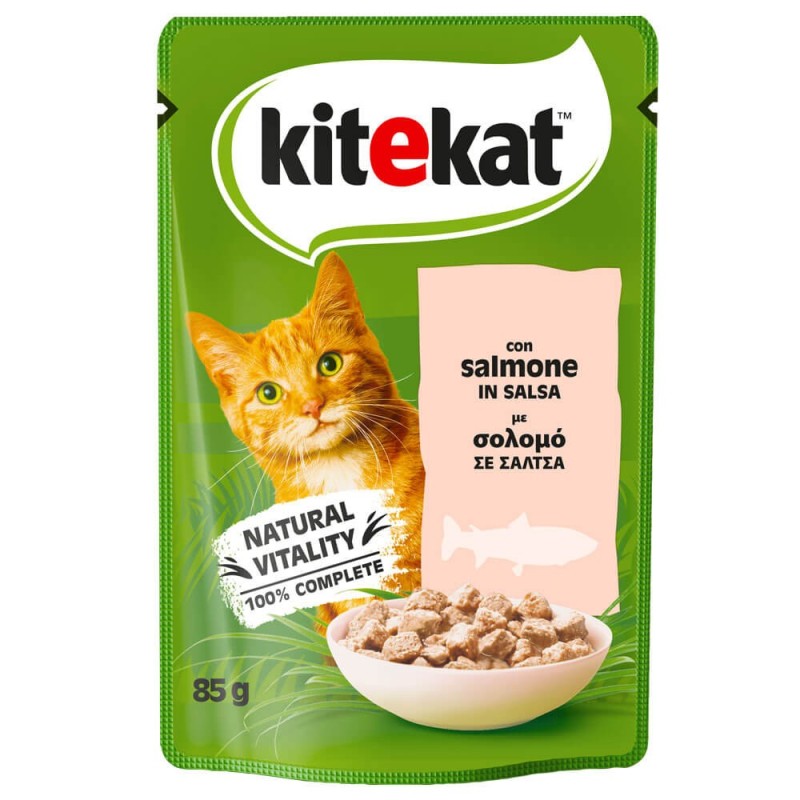Kitekat® Adult Πλήρης Υγρή Τροφή Γάτας Σολομό σε Σάλτσα Φακελάκι 85g Kitekat® Adult Πλήρης Υγρή Τροφή Γάτας Σολομό σε Σάλτσα Φακελάκι 85g
