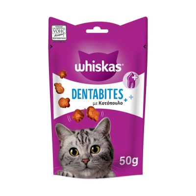 WHISKAS® Dentabites Υγιεινές Λιχουδιές για τα Δόντια της Γάτας 50g 3+1 Δώρο
