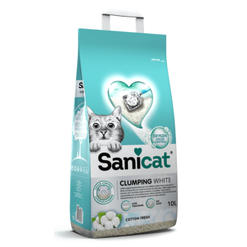 Sanicat Clumping White Cotton Fresh 8lt +2 lt Δώρο Sanicat - 2