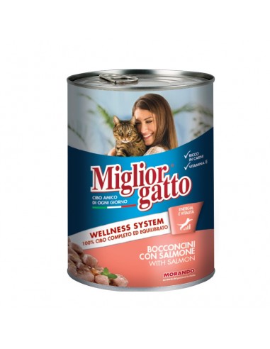 Miglior Gatto μπουκιές με Σολομό 400g Miglior Gatto μπουκιές με Σολομό 400g