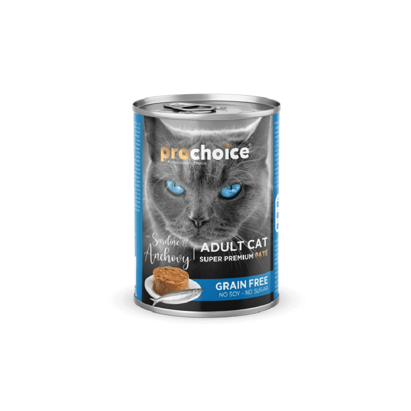 Prochoice Cat Food Cans Grain Free With Sardine & Anchovy 400gr