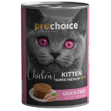 Prochoice Cat Food Cans Grain Free Kitten With Chicken 400gr Pro Choice - 1