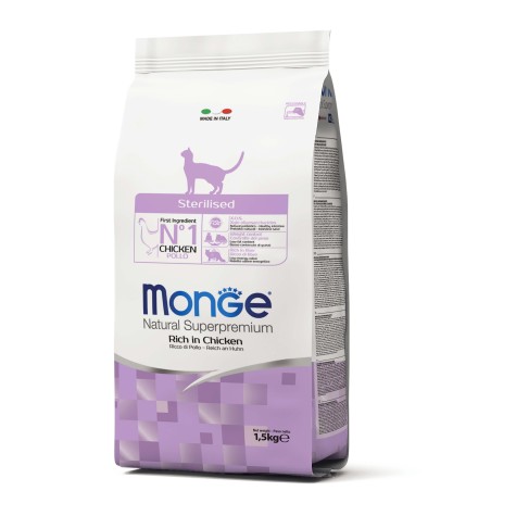 Monge Natural Supepremium Sterilized Adult για Γάτες με Κοτόπουλο 1.5kg  - 1
