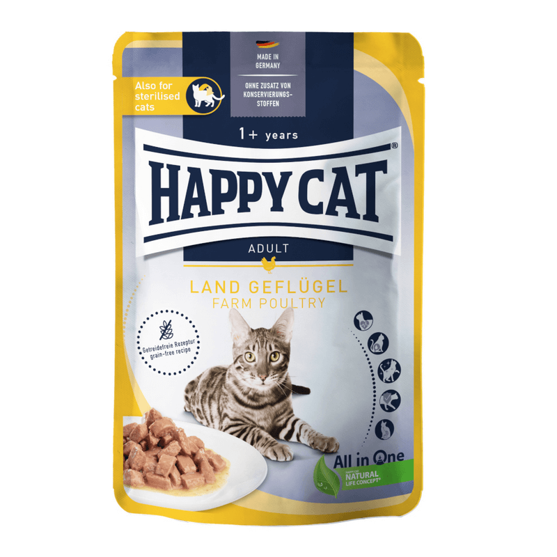 Happy Cat Grain Free Meat in Sauce Πουλερικά Φάρμας 85gr Happy Cat Grain Free Meat in Sauce Πουλερικά Φάρμας 85gr