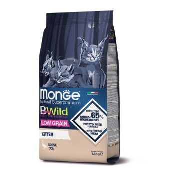 Monge Bwild Low Grain Kitten για Γάτες με Χήνα 1.5kg  - 1