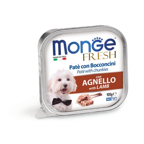 Monge Fresh Adult για Σκύλους Πατέ & Κοματάκια με Αρνί 100g Alucups  - 1