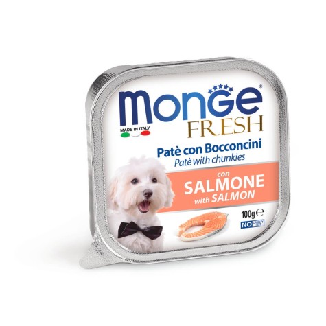 Monge Fresh Adult για Σκύλους Πατέ & Κομματάκια με Σολoμό 100g  Alucups  - 1