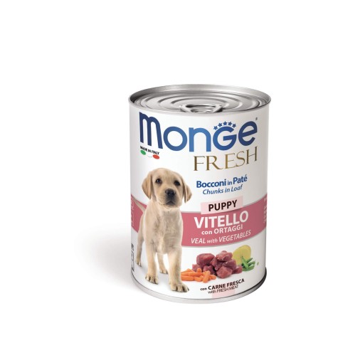 Monge Fresh Puppy για Σκύλους Πατέ & Κομματάκια με Μοσχάρι & Λαχανικά 400g