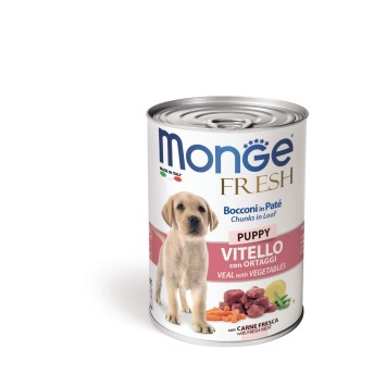 Monge Fresh Puppy για Σκύλους Πατέ & Κομματάκια με Μοσχάρι & Λαχανικά 400g  - 1