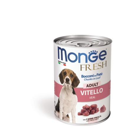 Monge Fresh Adult για Σκύλους Πατέ & Κομμάτια με Μοσχάρι 400g  - 1