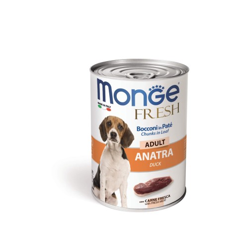 Monge Fresh Adult για Σκύλους Πατέ & Κομμάτια με Πάπια 400g  - 1