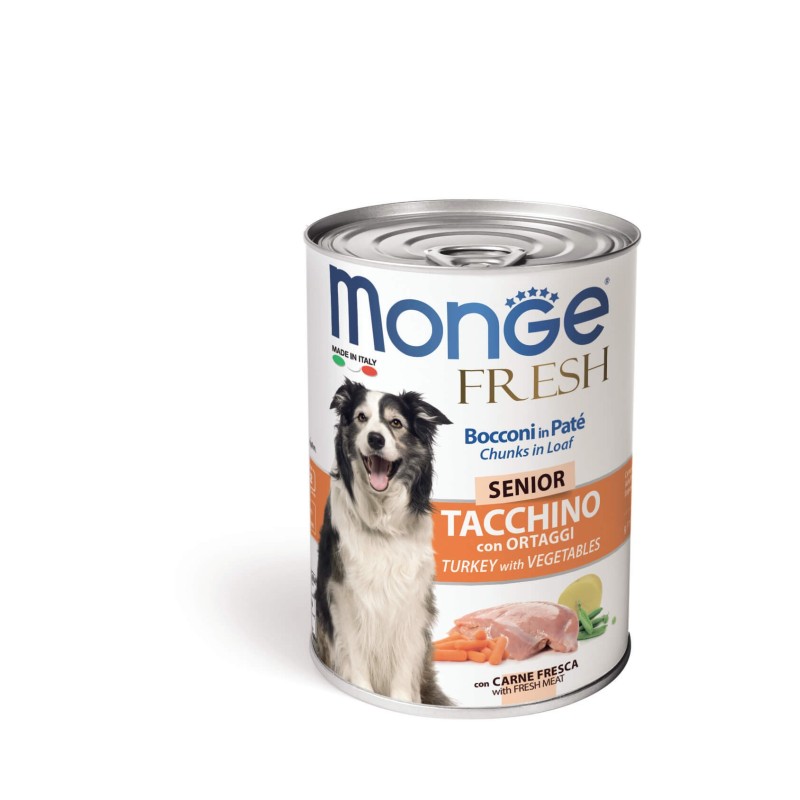 Monge Fresh Senior για Σκύλους Πατέ & Κομμάτια με Γαλοπούλα & Λαχανικά 400g