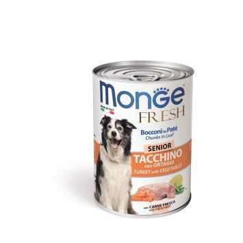 Monge Fresh Senior για Σκύλους Πατέ & Κομμάτια με Γαλοπούλα & Λαχανικά 400g  - 1