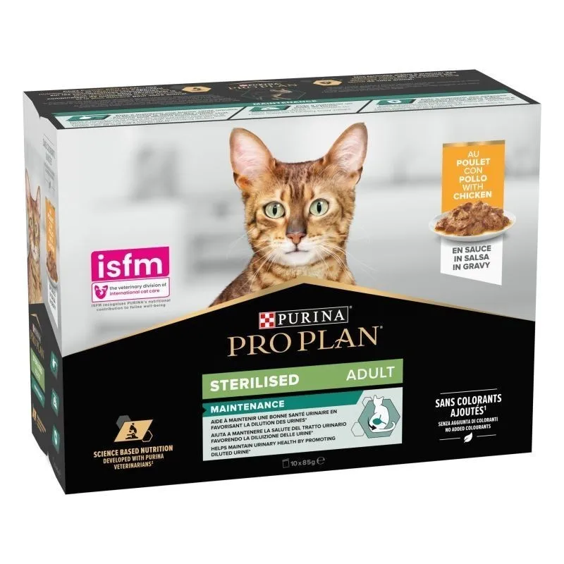 Pro Plan Cat Wet Multipack Sterilised Chicken Maintenance sauce 10 x 85g Pro Plan Cat Wet Multipack Sterilised Chicken Maintenance sauce 10 x 85g