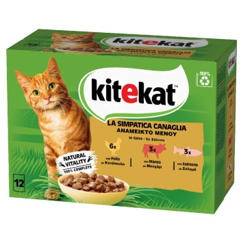 Kitekat ανάμεικτες επιλογές σε σάλτσα φακελάκια 12χ85gr Kitekat - 1
