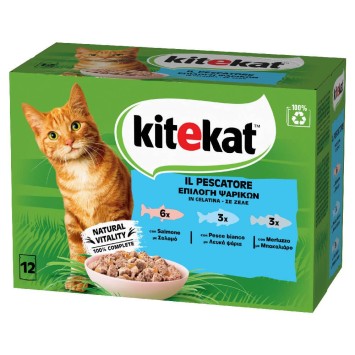 Kitekat επιλεγμένα ψαρικά σε ζελέ φακελάκια 12χ85gr Kitekat - 1
