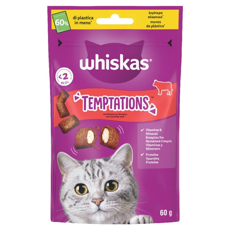 Whiskas Temptations with Beef 60gr Whiskas Temptations with Beef 60gr