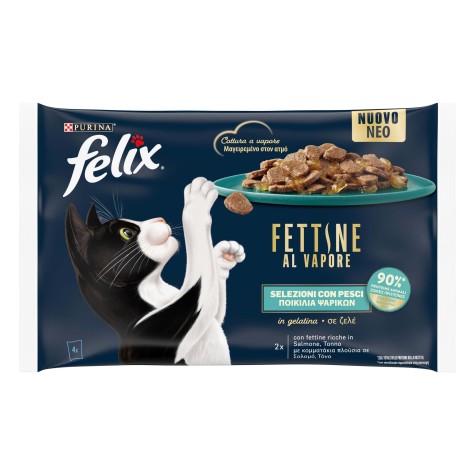 Felix Deliciously Sliced με Σολομό και Τόνο πολυσυσκευασία 4χ80