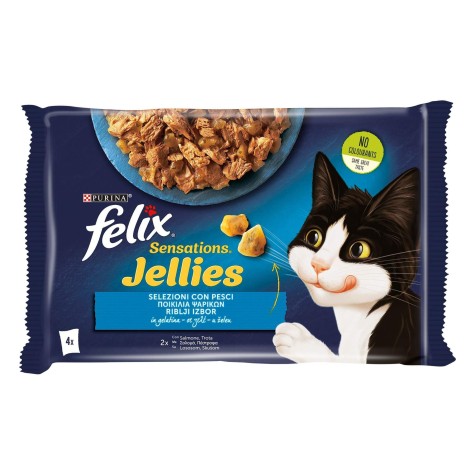 Felix Sensations Jellies Πολυσυσκευασία με Σολομό & Πέστροφα 4x85g