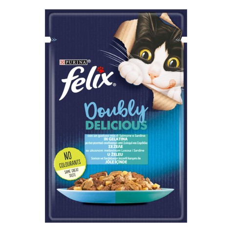 Felix Doubly Delicious με Σαρδέλες & Σολομό σε Ζελέ 85g