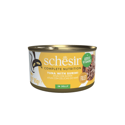 Schesir Cat Complete and Balanced με Φιλετάκια Τόνου και Σουρίμι σε Ζελέ 85g Schesir - 1