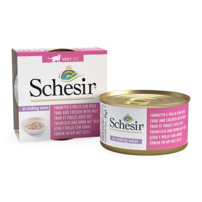 Schesir Cat Natural με Τόνο και Κοτόπουλο με Ρύζι σε Φυσικό Ζωμό 85g Schesir - 1