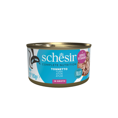 Schesir Cat Natural με Τόνο σε Φυσικό Ζωμό 85g 5+1 Δώρο