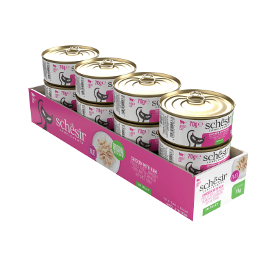 Schesir Cat Jelly με Φιλετάκια Κοτόπουλο και Ζαμπόν σε Ζελέ 70g