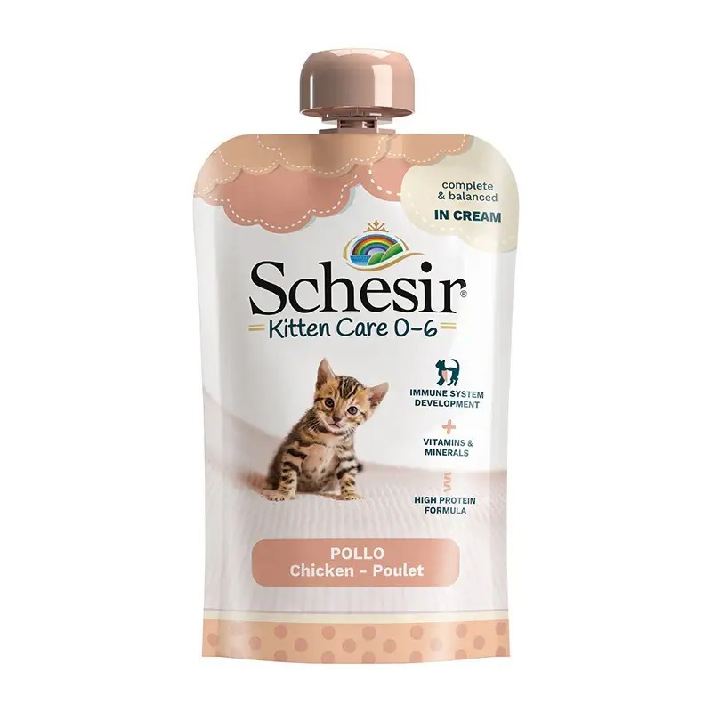 Schesir Pouch Kitten Care Chicken in cream 150gr Schesir Pouch Kitten Care Chicken in cream 150gr