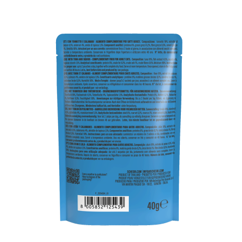Schesir Cat Άγριος Τόνος & Καλαμάρια σε σούπα 40g