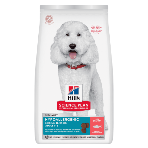 Hill's Science Plan Hypoallergenic Adult Medium για Σκύλους με Σολομό 2.5kg
