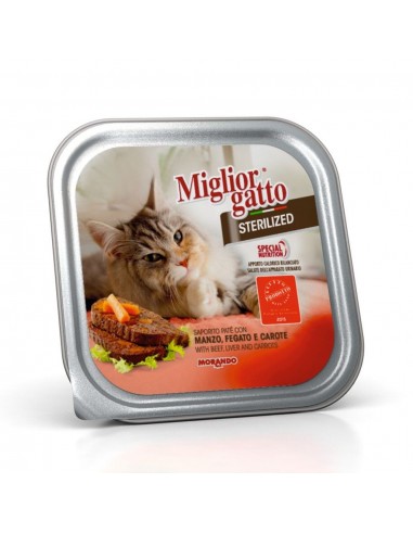 Miglior Gatto Sterilized κεσεδάκι με Βοδινό Συκώτι και Καρότα 100g Miglior Gatto Sterilized κεσεδάκι με Βοδινό Συκώτι και Καρότα 100g