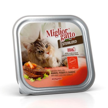 Miglior Gatto Sterilized κεσεδάκι με Βοδινό Συκώτι και Καρότα 100g Miglior Gatto - 1