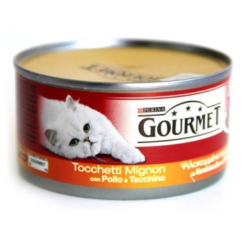 Gourmet Ψιλοκομμένα Κομμάτια Κοτόπουλου & Γαλοπούλας 195g Purina Gourmet - 1